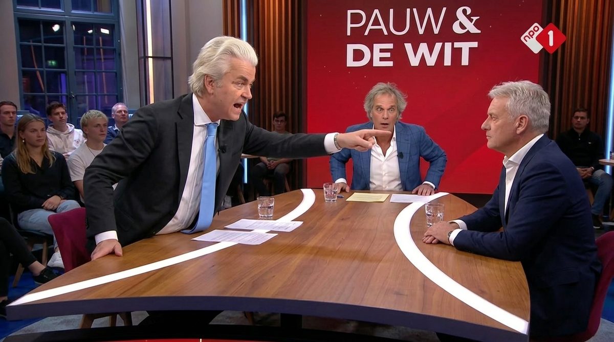 Wilders spreekt direct in de camera